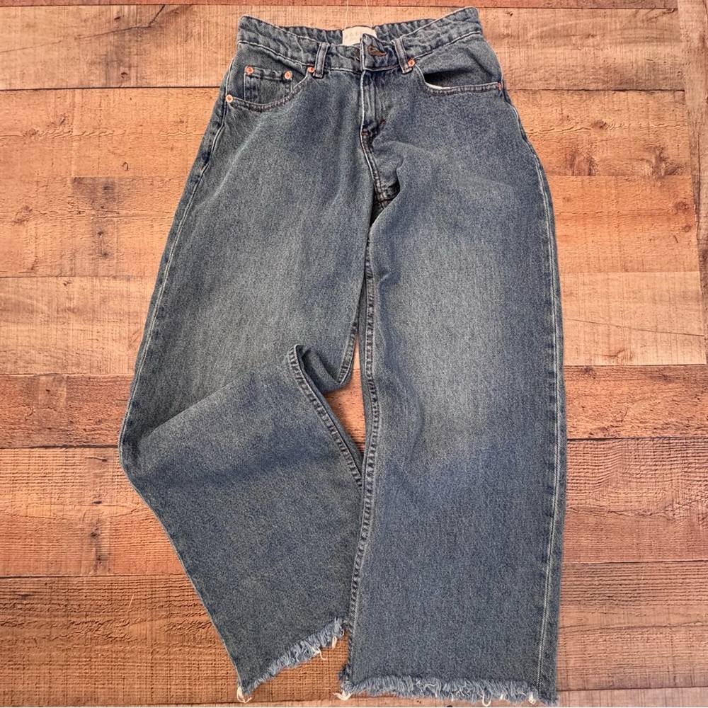 MOTEL ROCKS DENIM Wide Leg Parallel Low Rise Jeans Size 28
